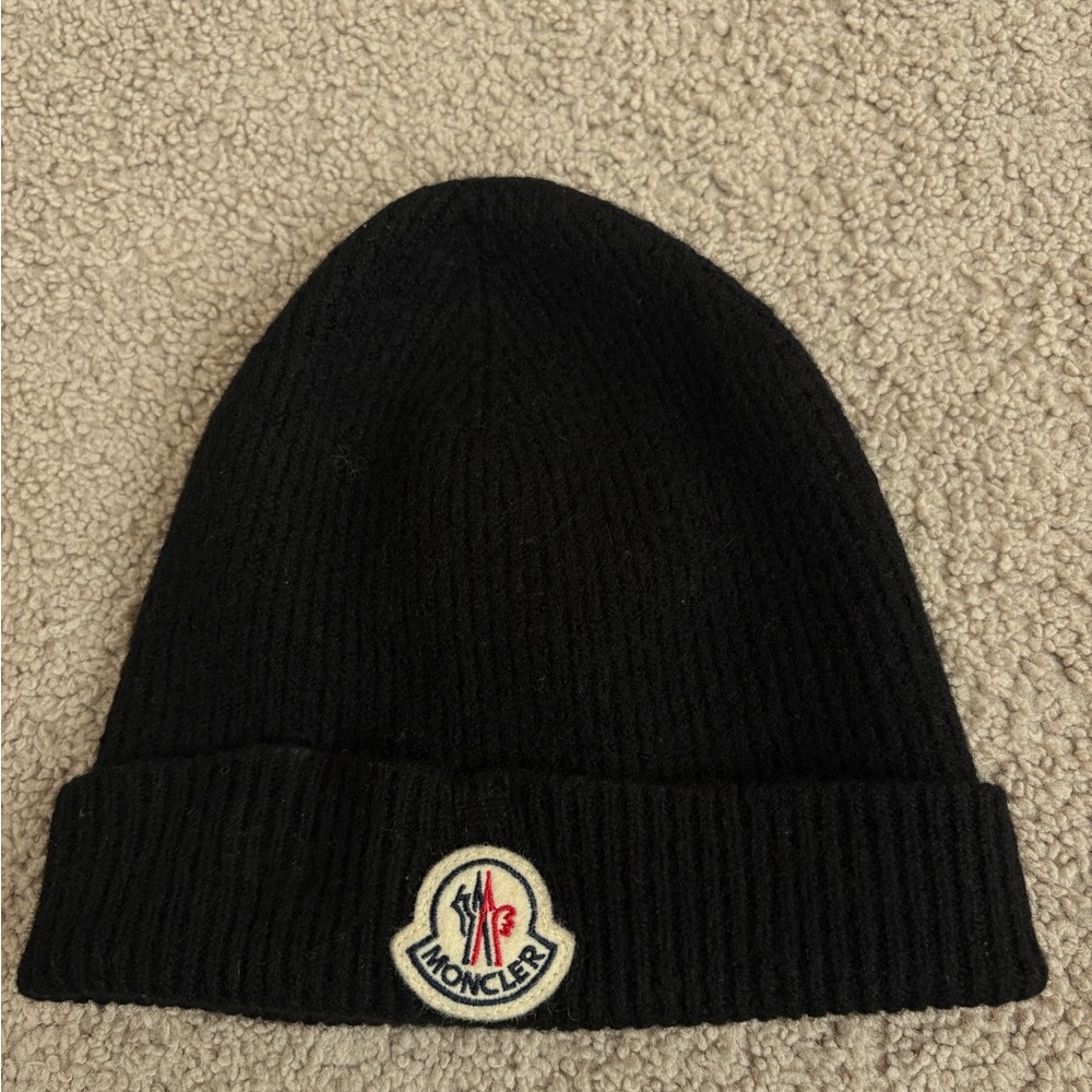 Moncler Classic Black Knit Hat